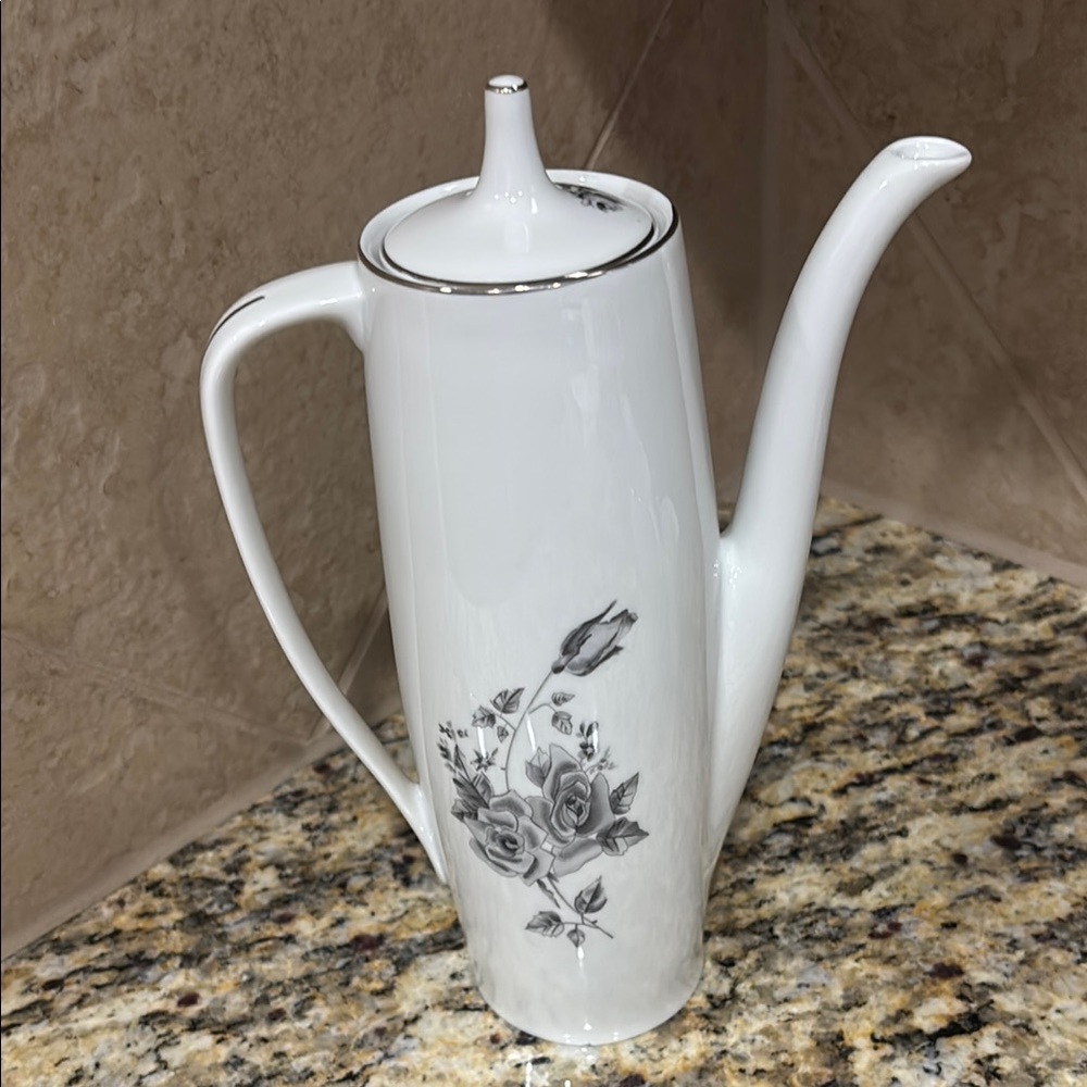 White and Gray Floral Coffee Set Kitchen Accessory - Picture 8 of 12